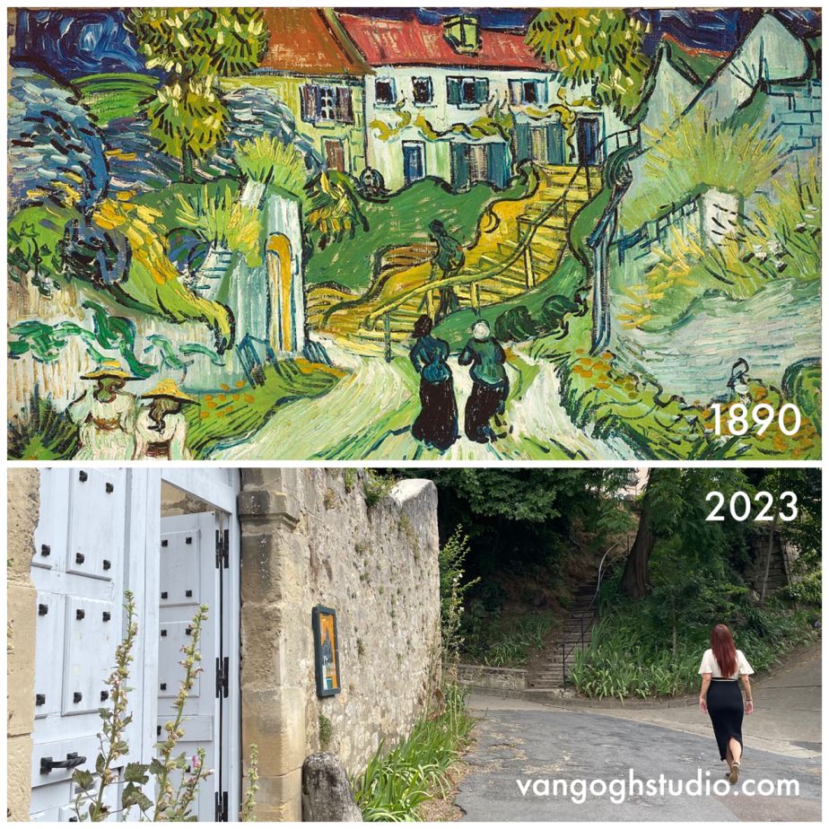 Where is Van Gogh's Street and stairs with five figures in Auvers-sûr-Oise