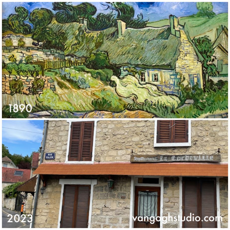 Where is Van Gogh's Thatched Cottages at Cordeville in Auvers