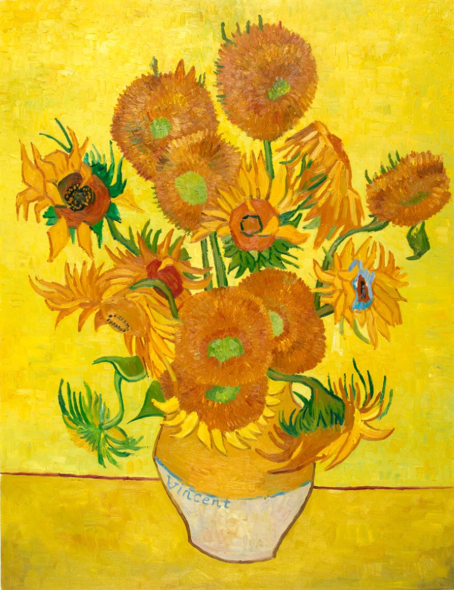 Vase with fifteen Sunflowers reproduction Van Gogh Studio