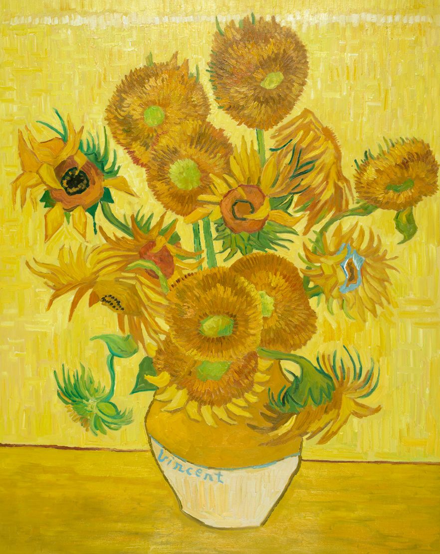 Vase With fifteen Sunflowers Van Gogh Reproduction