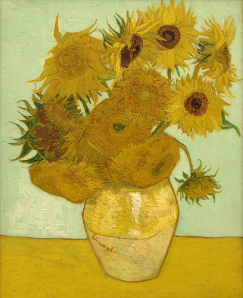 What did Van Gogh mean to express with the sunflowers?