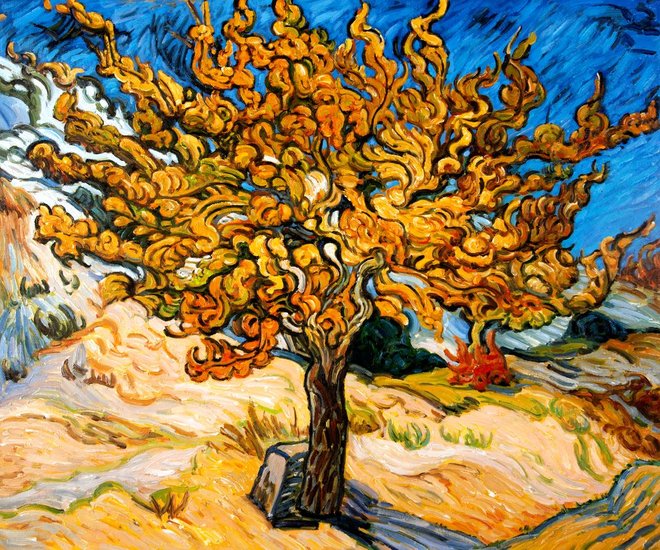 What kind of trees did Van Gogh paint?