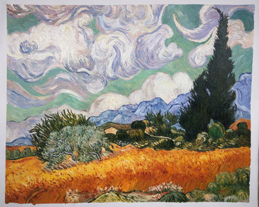 Wheat Field with Cypresses