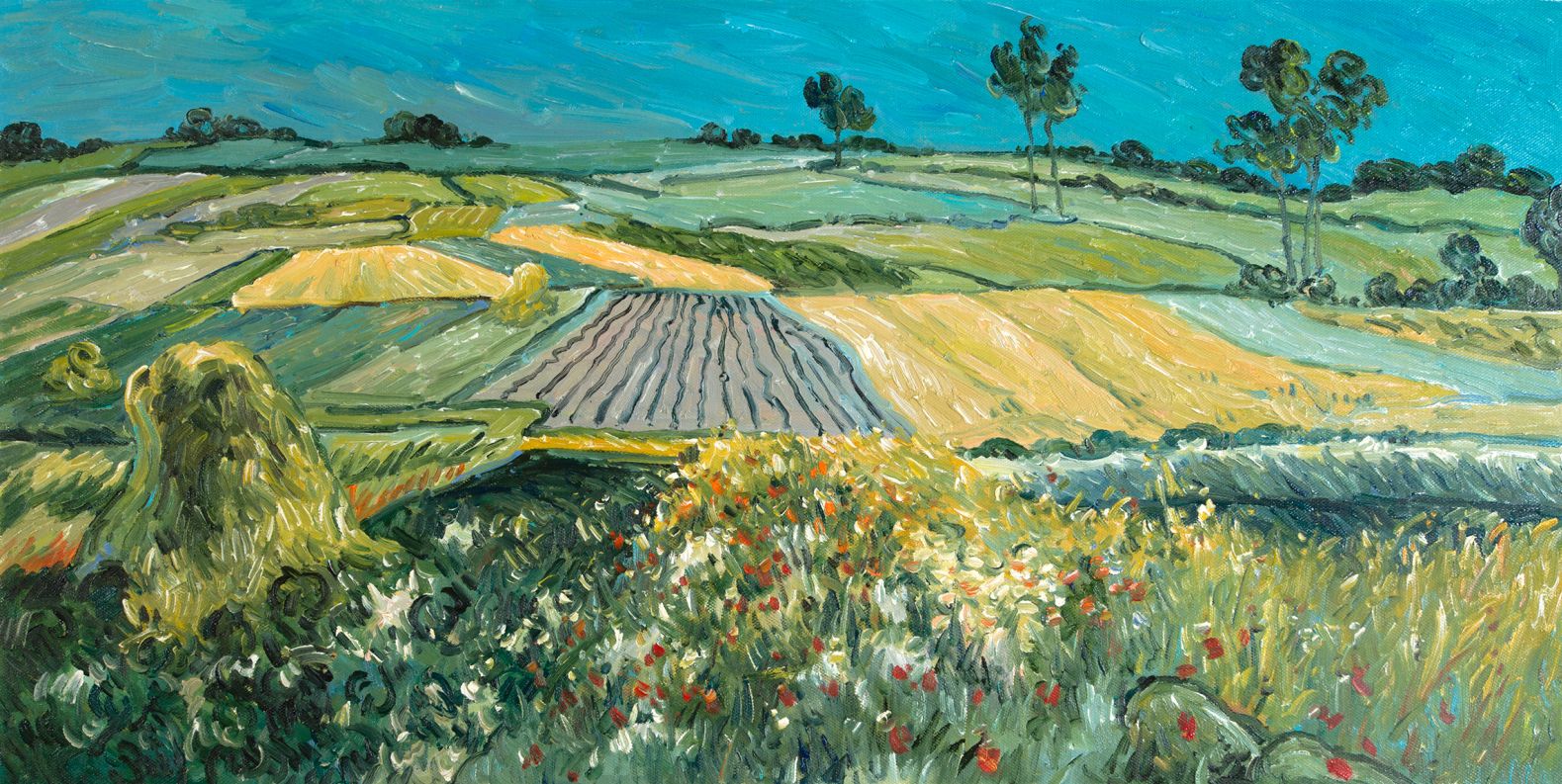 Korenvelden bij Auvers Van Gogh reproductie