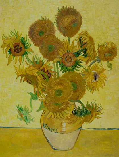 Welke van Van Goghs zonnebloemen is de vierde versie?