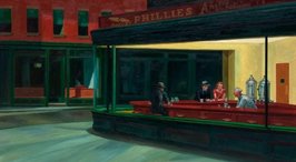 Nighthawks Edward Hopper reproduction, hand-painted in oil on canvas