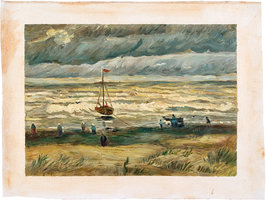 Seascape at Scheveningen Van Gogh Reproduction, hand-painted in oil on canvas