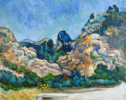 Mountains at Saint-Rémy Van Gogh reproduction, hand-painted in oil on canvas