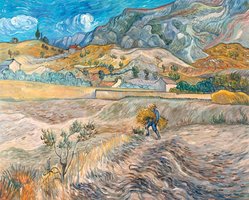 Enclosed Field with Peasant Van Gogh reproduction, hand-painted in oil on canvas