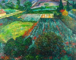Field with Poppies Van Gogh reproduction, hand-painted in oil on canvas