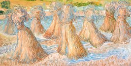 Sheaves of Wheat Van Gogh reproduction, hand-painted in oil on canvas