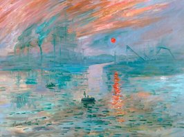 Impression, Sunrise Monet reproduction, hand-painted in oil on canvas