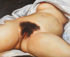 L’Origine du Monde Gustave Courbet reproduction, hand-painted in oil on canvas