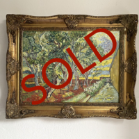 The Garden of the Asylum framed Van Gogh reproduction, hand-painted in oil on canvas