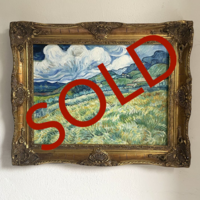 Mountain Landscape behind the Saint-Paul Hospital framed Van Gogh reproduction, hand-painted in oil on canvas