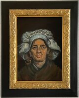 Head of a Woman framed Van Gogh reproduction, hand-painted in oil on canvas