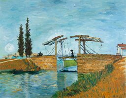 The Langlois Bridge at Arles Wallraf-Richartz Van Gogh Reproduction, hand-painted in oil on canvas