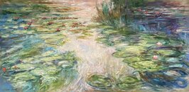Water Lilies Honolulu, Monet reproduction, hand-painted in oil on canvas