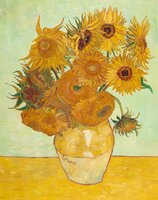 Still Life: Vase with Twelve Sunflowers Van Gogh Reproduction, hand-painted in oil on canvas