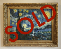 Starry Night Van Gogh reproduction framed, hand-painted in oil on canvas