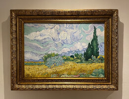 Wheat Field with Cypresses framed Van Gogh replica, hand-painted in oil on canvas