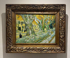 The Road Menders framed Van Gogh replica, hand-painted in oil on canvas