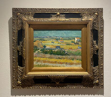Harvest at La Crau framed Van Gogh reproduction, hand-painted in oil on canvas