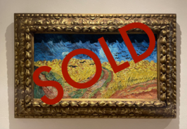 Wheat Field with Crows framed Van Gogh reproduction, hand-painted in oil on canvas