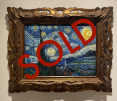 Starry Night framed Vincent van Gogh reproduction, hand-painted in oil on canvas