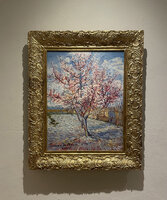Pink Peach Tree framed Van Gogh replica, hand-painted in oil on canvas