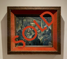 The Potato Eaters framed Van Gogh reproduction, hand-painted in oil on canvas