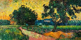 Landscape at Twilight Van Gogh Reproduction, hand-painted in oil on canvas