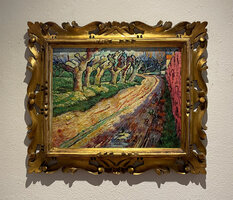 Pollard Willows framed Van Gogh reproduction, hand-painted in oil on canvas