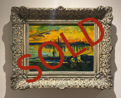 Men Unloading Coal Barges framed Van Gogh reproduction, hand-painted in oil on canvas