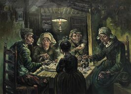 The Potato Eaters Van Gogh Reproduction, hand-painted in oil on canvas