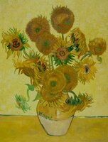 Vase with Fifteen Sunflowers Van Gogh reproduction, hand-painted in oil on canvas