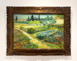 Garden at Arles framed Van Gogh replica, hand-painted in oil on canvas