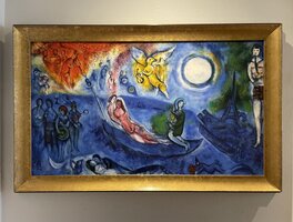 In the style of Marc Chagall by Geert Jan Jansen, hand-painted in oil on canvas