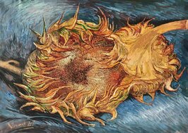 Two Cut Sunflowers Oil painting Reproduction The Met, hand-painted in oil on canvas
