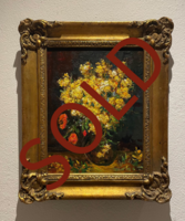 Poppy Flowers framed Van Gogh reproduction, hand-painted in oil on canvas