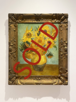 Vase with Twelve Sunflowers framed Van Gogh replica, hand-painted in oil on canvas