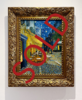 Cafe Terrace Vincent van Gogh replica framed, hand-painted in oil on canvas
