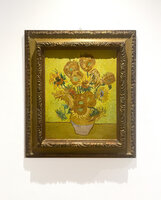 Vase With fifteen Sunflowers framed Van Gogh Reproduction, hand-painted in oil on canvas