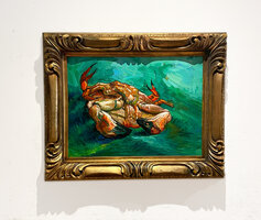 Crab on its Back framed Van Gogh replica, hand-painted in oil on canvas