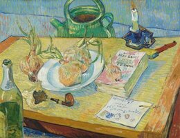 Still Life with a Plate of Onions Van Gogh reproduction, hand-painted in oil on canvas