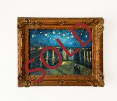 Starry Night over the Rhone reproduction framed, hand-painted in oil on canvas