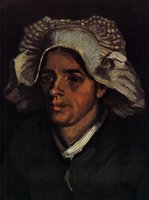 Head of a Peasant Woman with White Cap Van Gogh Reproduction, hand-painted in oil on canvas