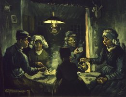 Potato Eaters Kroller Muller Van Gogh reproduction, hand-painted in oil on canvas
