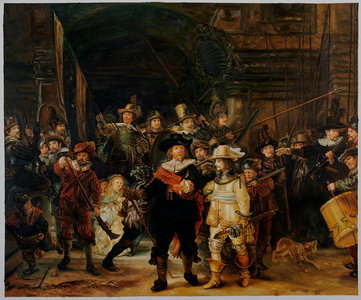 The Nightwatch reproduction in oil on canvas