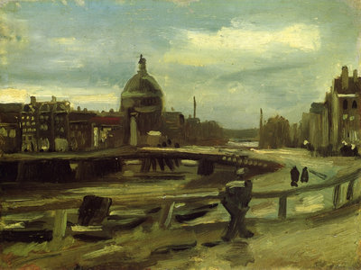 View of Amsterdam from Central Station Van Gogh reproduction